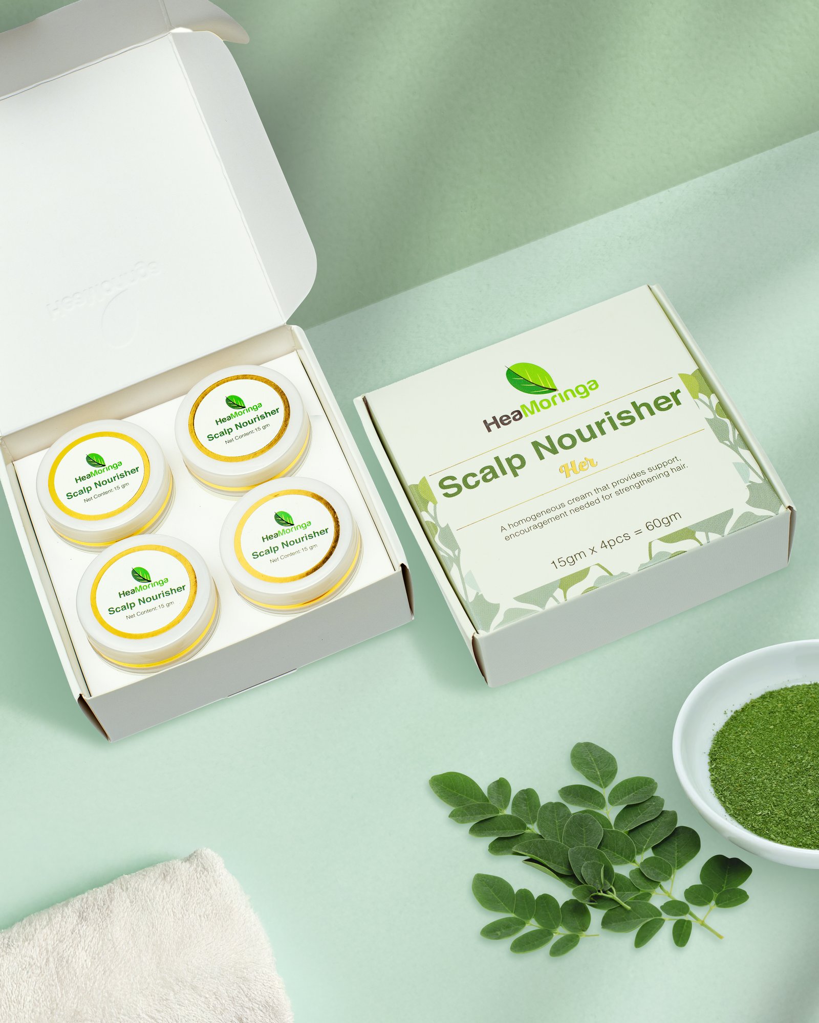 HeaMoringa Scalp Nourisher Her Pack of 4 (Multi Use)